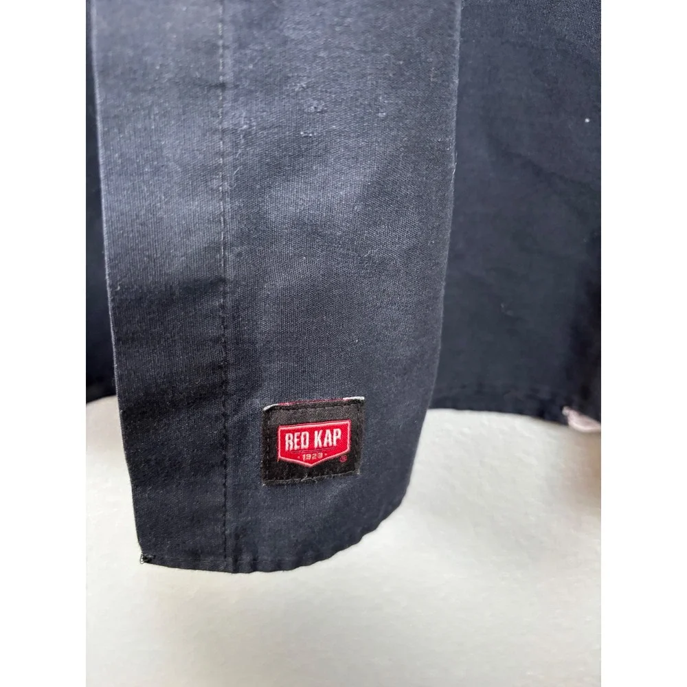 Red Kap XL Mens Mechanic Shop Work Shirt Short Sleeve‎ Black Gray Button Up